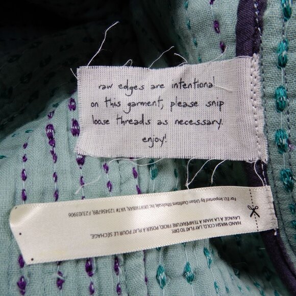 Free People FP ONE Tavi Quilted Hooded JACKET Size L Zip Up Green Blue Black NEW - Picture 7 of 10